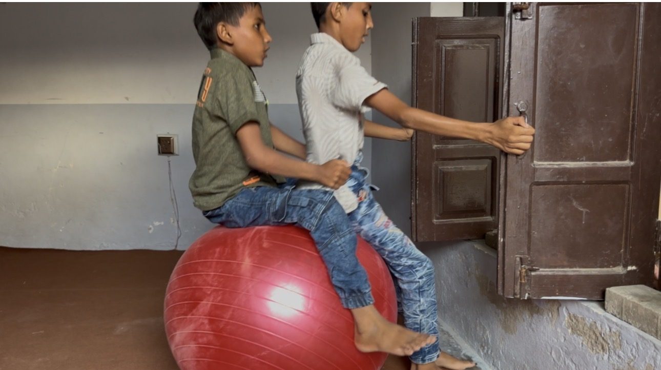 Muna And Roni Gym Ball Bouncing
