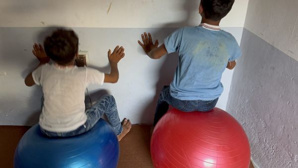 Ben And Fin Bouncing On Gym Ball
