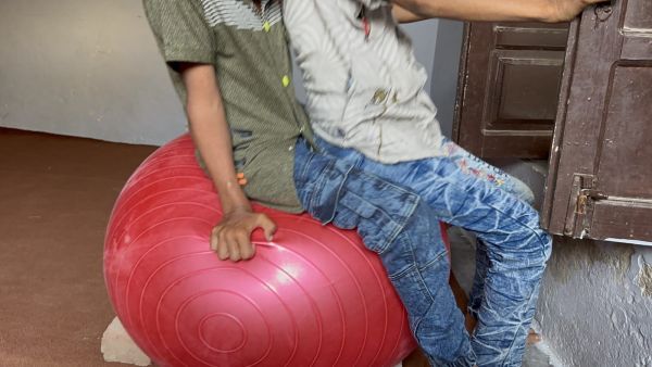 Muna And Roni Gym Ball Bouncing